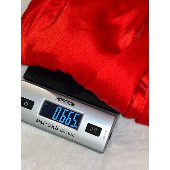 HOUSE OF HARLOW Front Rhinestone Buckle Satin Wrap 35" Mini Dress in Red XS - Picture 11 of 11